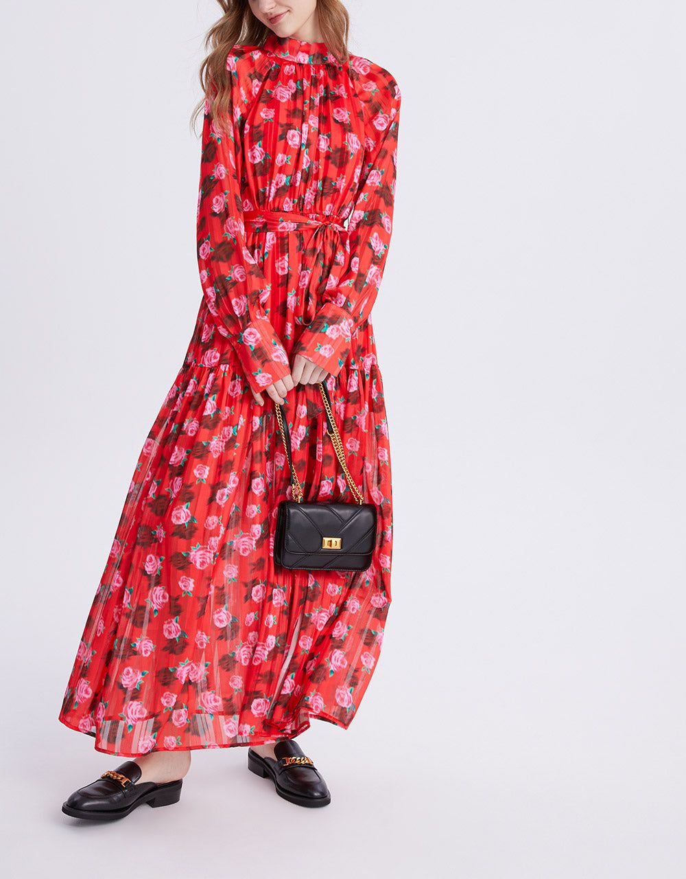 Floral Print Belted Maxi Chiffon Dress sold by Urban Revivo product image thumbnail 3