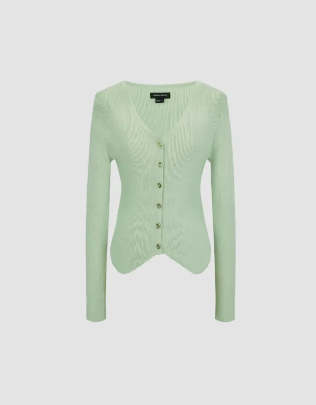 Skinny V-Neck Knitted Cardigan made by Urban Revivo