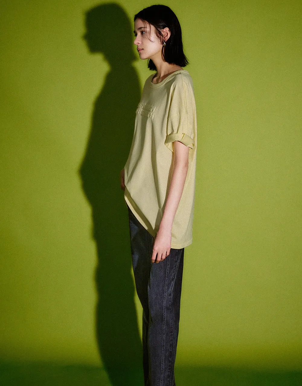 Letter Printed Crew Neck Loose T-Shirt sold by Urban Revivo product image thumbnail 4