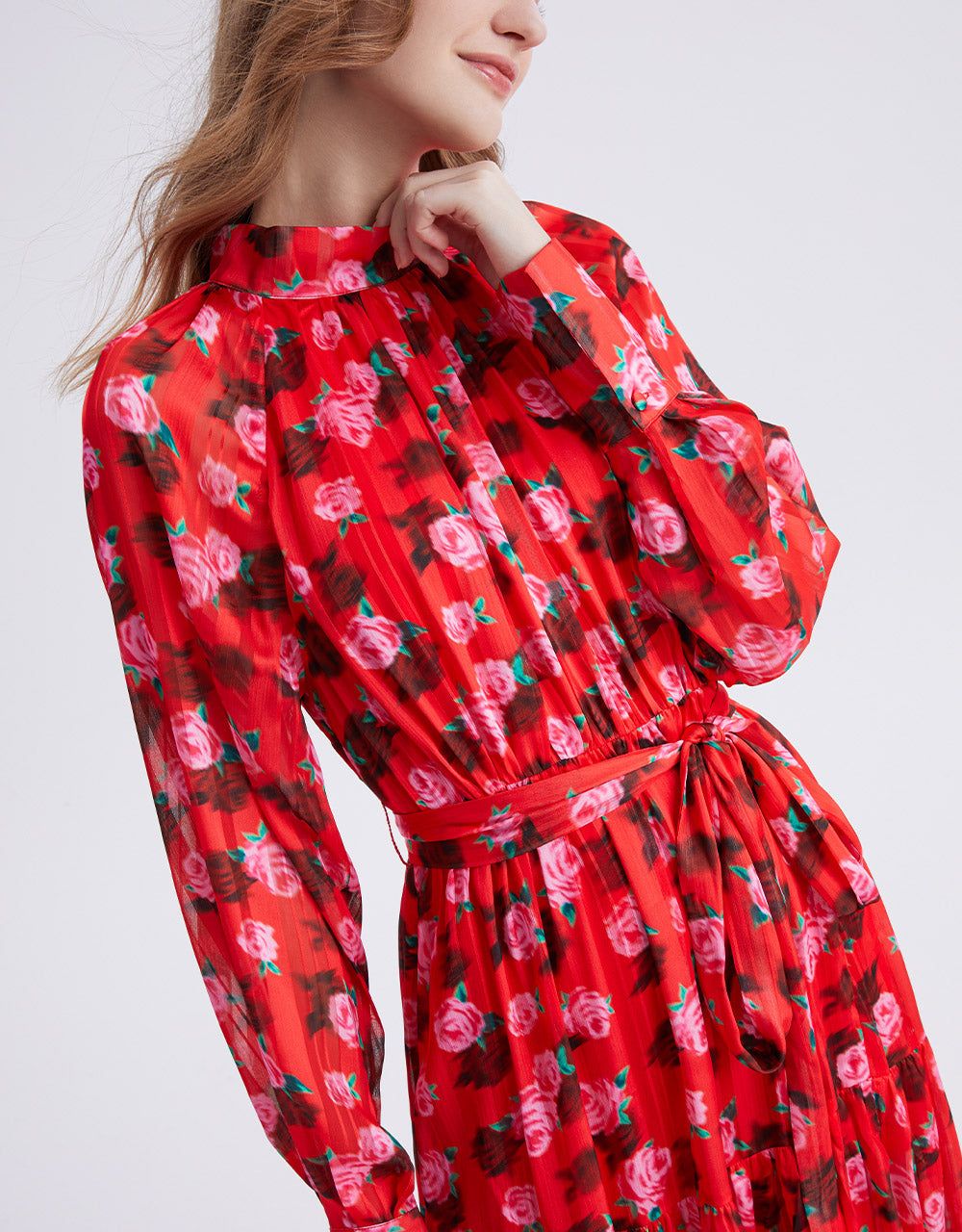 Floral Print Belted Maxi Chiffon Dress sold by Urban Revivo product image thumbnail 5