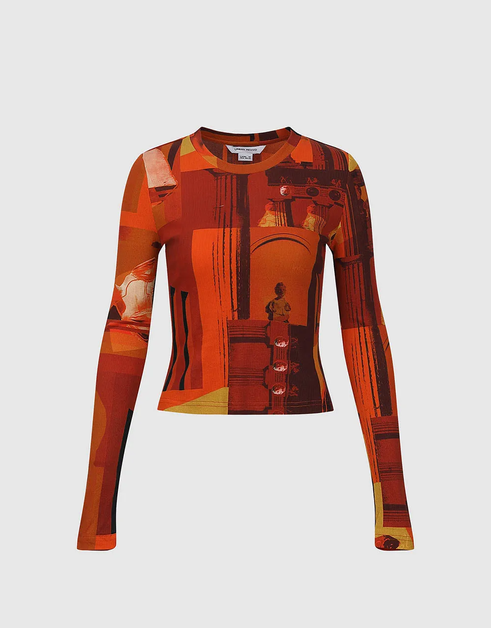 Printed Crew Neck Skinny Sweatshirt sold by Urban Revivo product image thumbnail 2