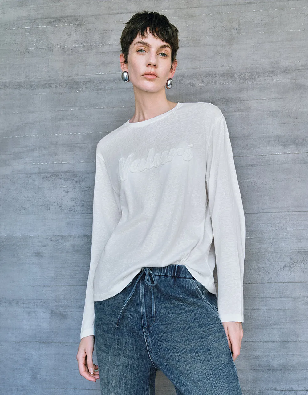 Letter Embossed Crew Neck T-Shirt sold by Urban Revivo