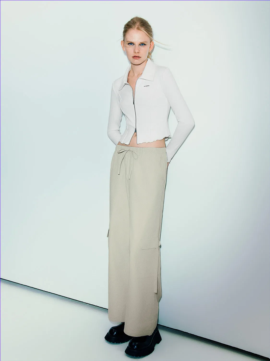 Zipper Front Skinny Knitted Shirt sold by Urban Revivo product image thumbnail 5