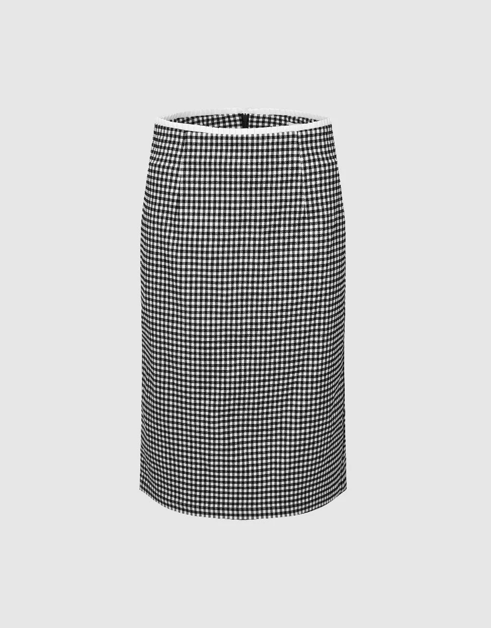 Gingham Midi Straight Skirt sold by Urban Revivo