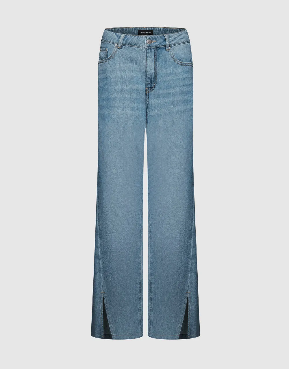 Split Hem Wide-Leg Jeans sold by Urban Revivo