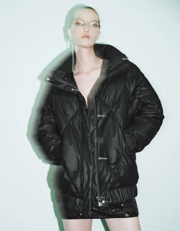 Elastic Hem Stand Collar Down Jacket sold by Urban Revivo