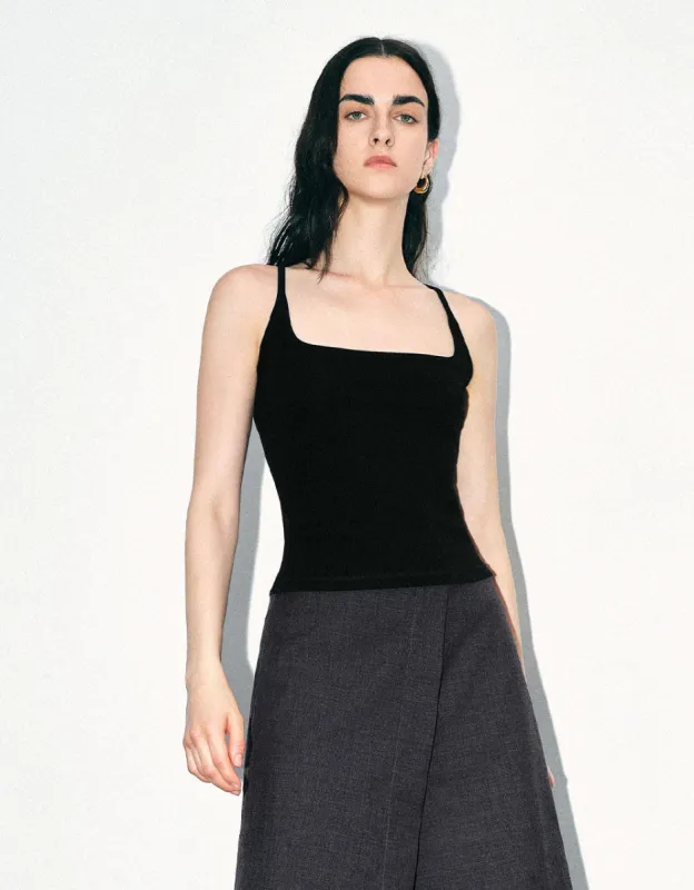 Square-cut Collar Straight Tank Top sold by Urban Revivo