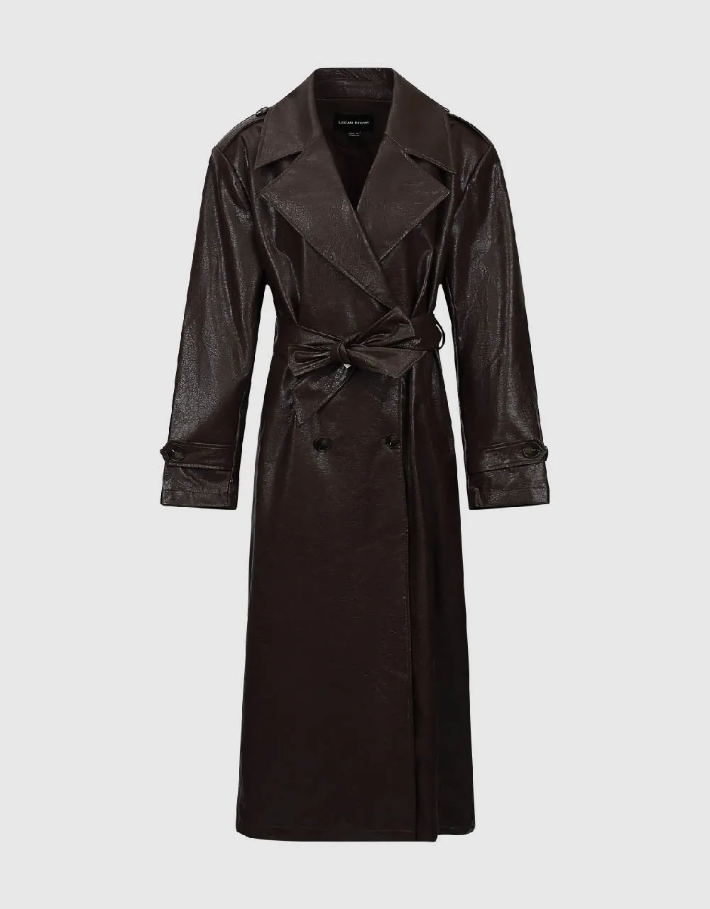 Longline Vegan Leather Trench Coat sold by Urban Revivo product image thumbnail 2