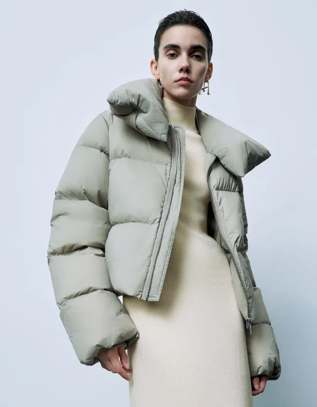 Stand Collar Puffer Jacket sold by Urban Revivo