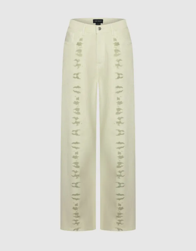 Printed Straight Jeans sold by Urban Revivo