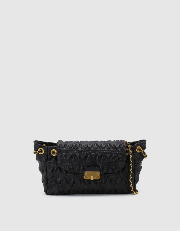 Ruched Faux Leather Shoulder Bag sold by Urban Revivo