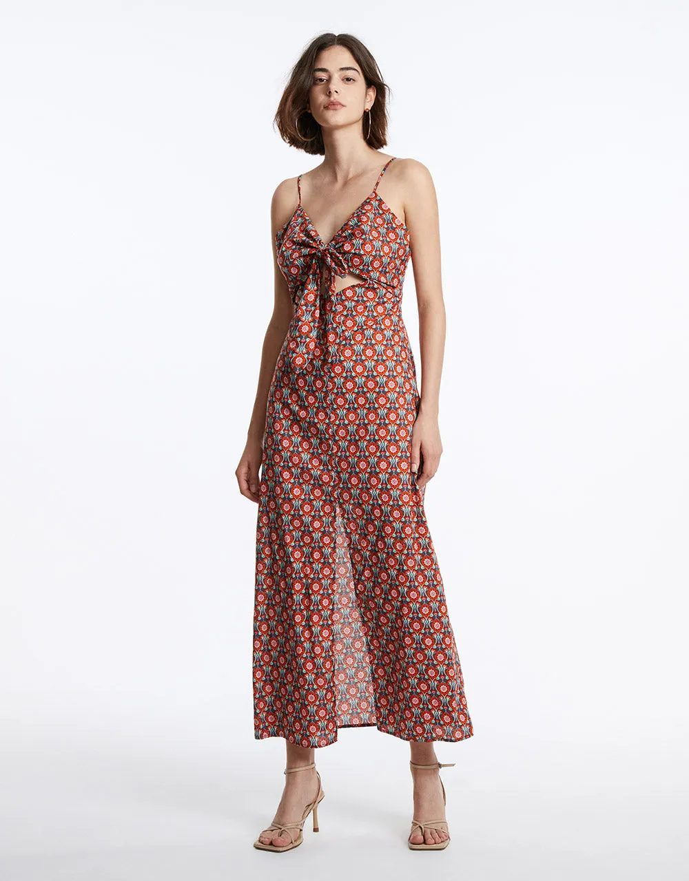 Allover Print Cut Out Cami Dress sold by Urban Revivo