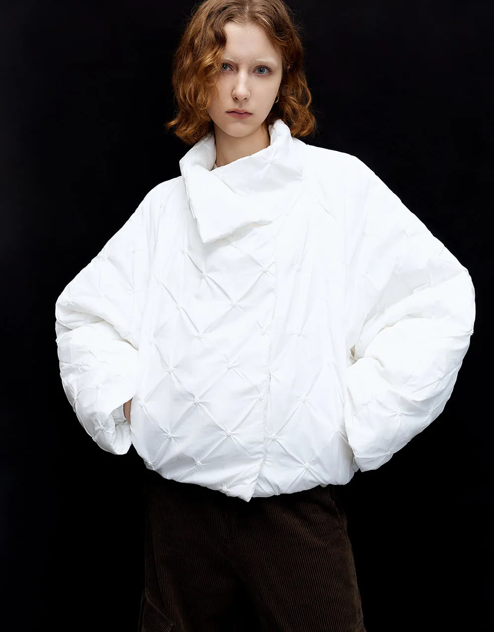 Raglan Sleeve Stand Collar Padded Coat sold by Urban Revivo product image thumbnail 5