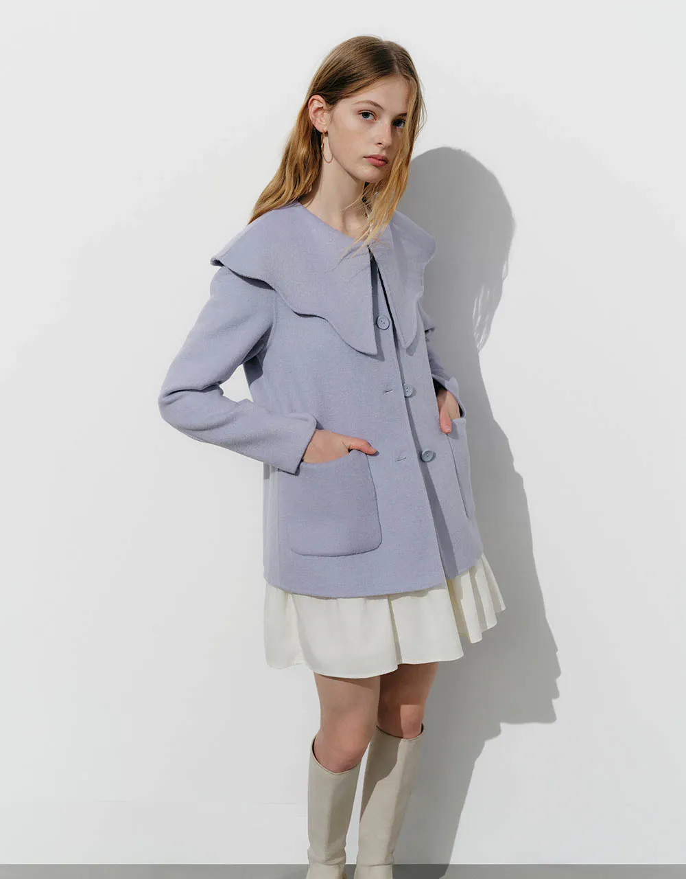 Button Up A-Line Woolen Coat sold by Urban Revivo product image thumbnail 3