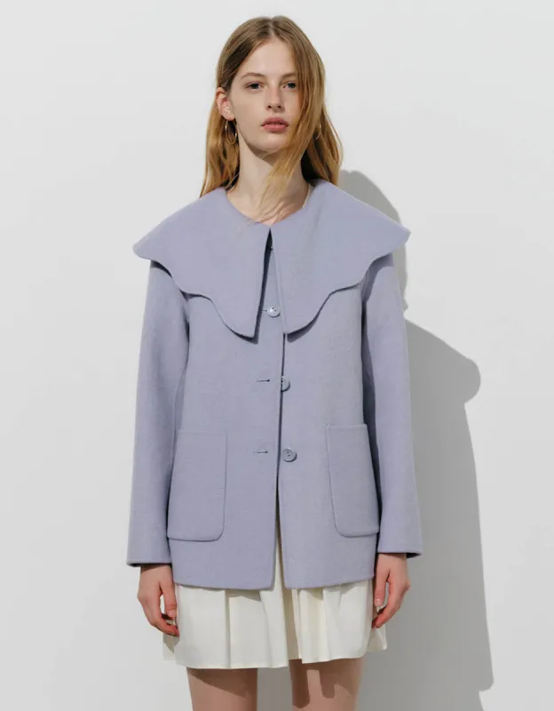 Button Up A-Line Woolen Coat sold by Urban Revivo