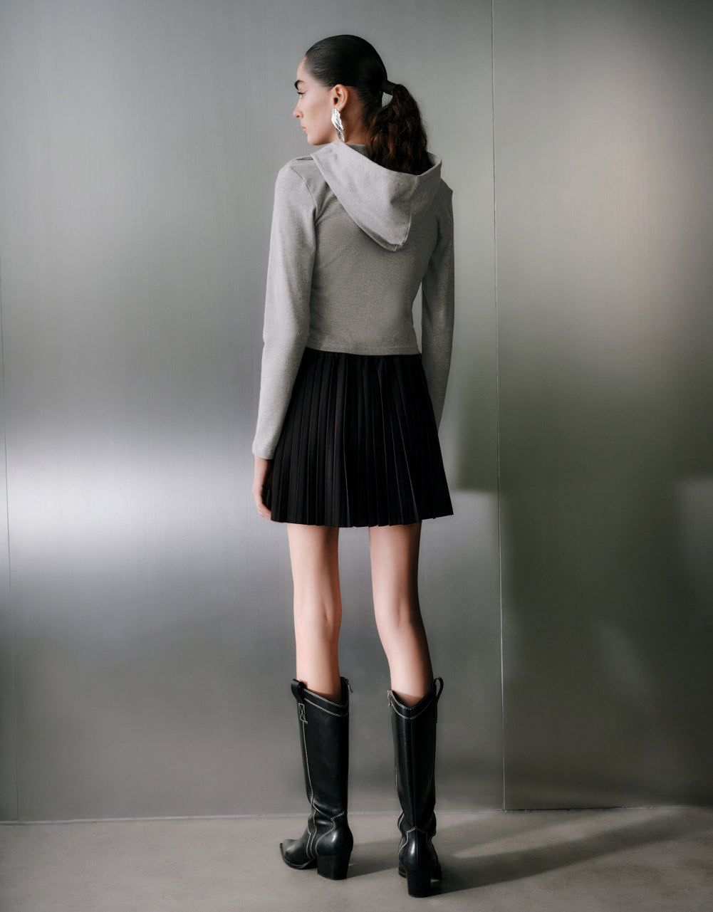 V-Neck Drawstring Hoodie sold by Urban Revivo product image thumbnail 4