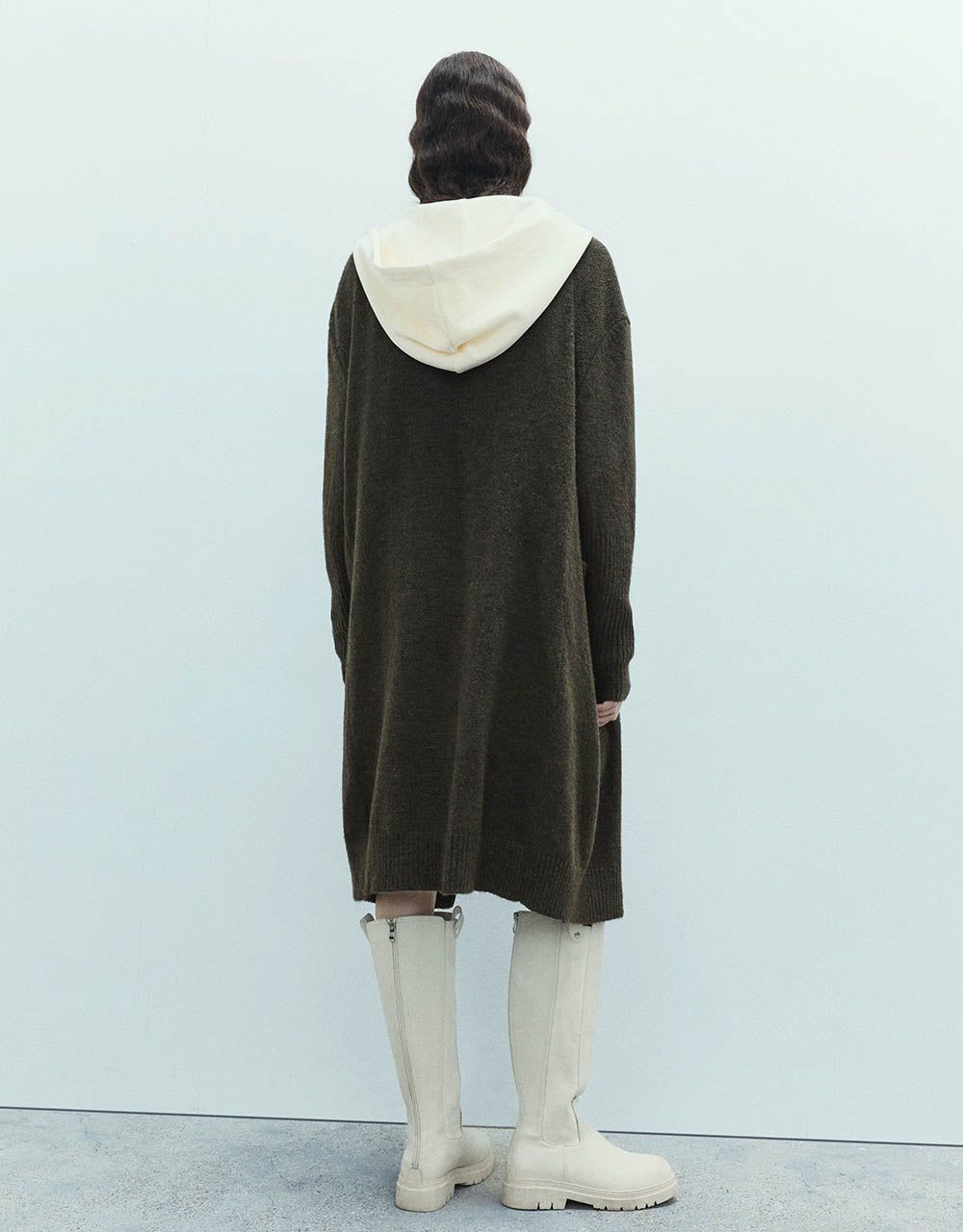 Drop Shoulder Sleeve Open Front Knitted Cardigan sold by Urban Revivo product image thumbnail 5