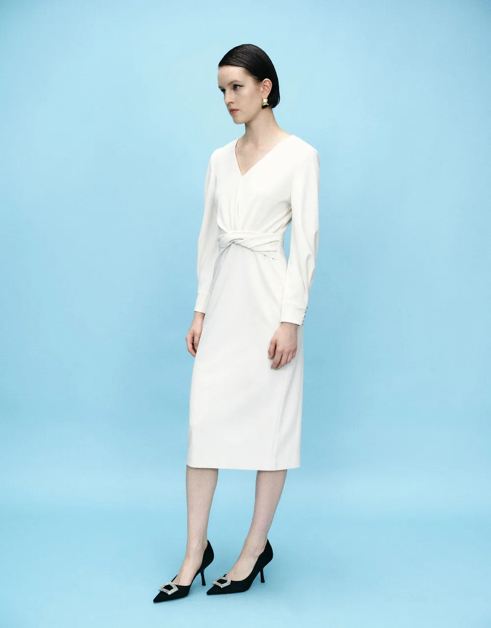 Surplice Front Straight Dress sold by Urban Revivo product image thumbnail 3