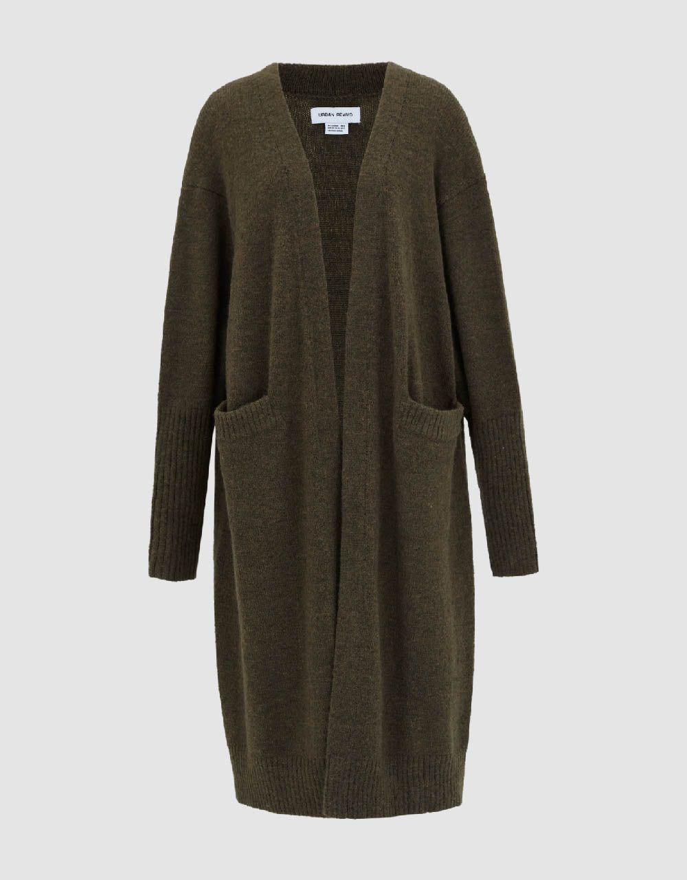 Drop Shoulder Sleeve Open Front Knitted Cardigan sold by Urban Revivo product image thumbnail 2