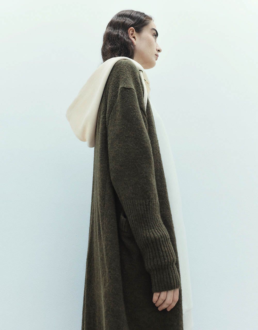 Drop Shoulder Sleeve Open Front Knitted Cardigan sold by Urban Revivo product image thumbnail 3