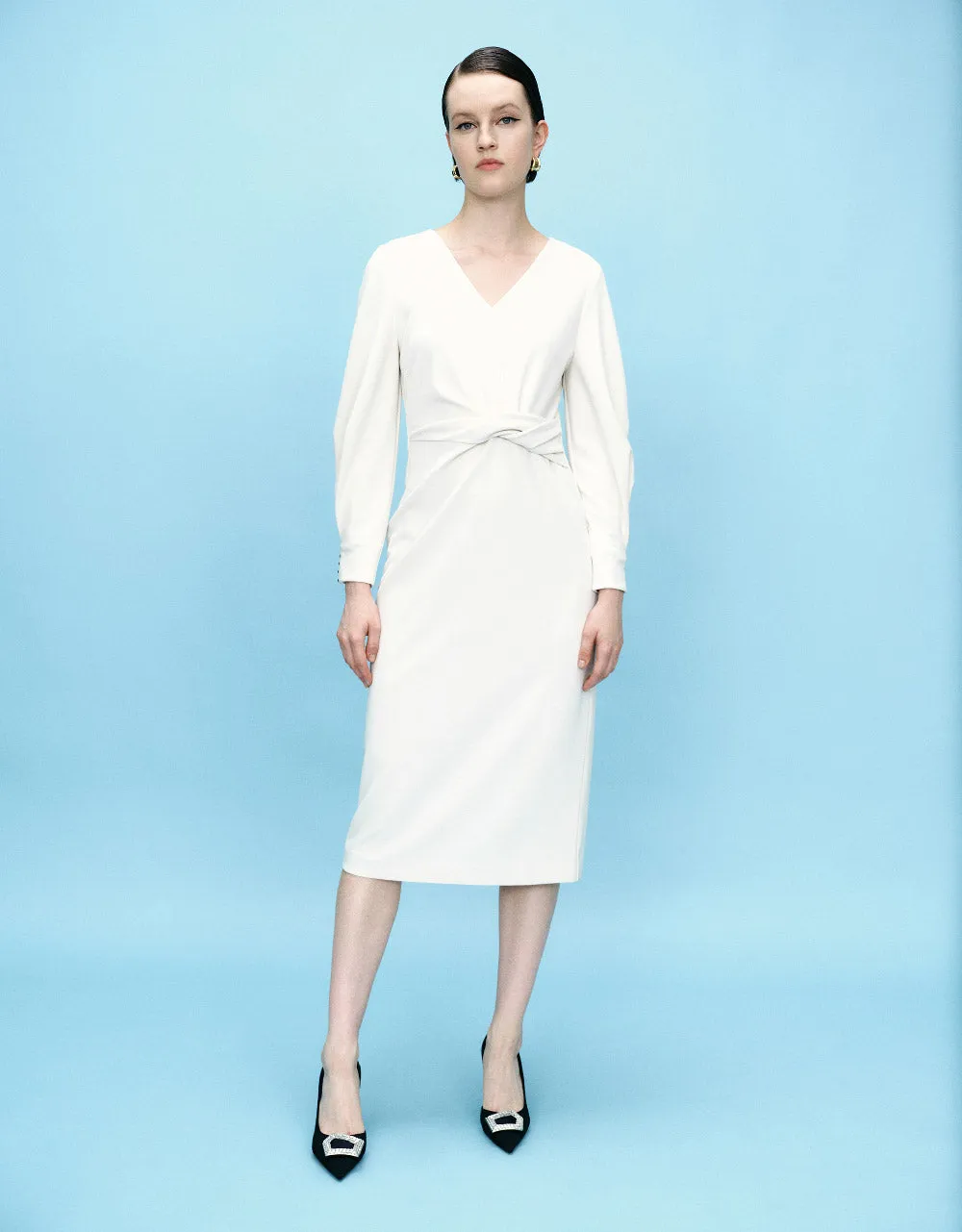 Surplice Front Straight Dress sold by Urban Revivo