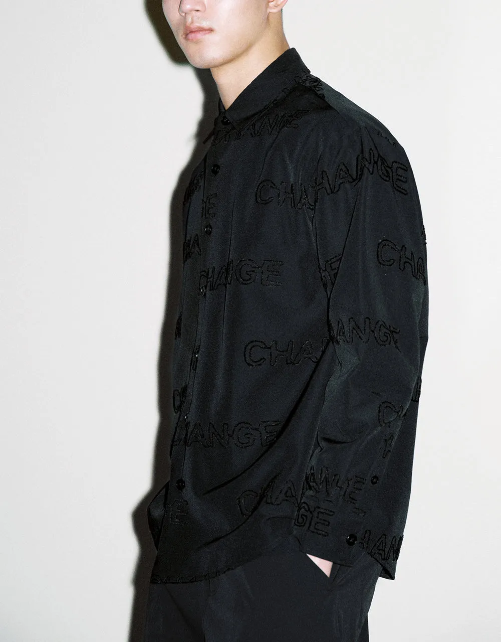 Letter Printed Button Up Oversized Shirt sold by Urban Revivo product image thumbnail 3