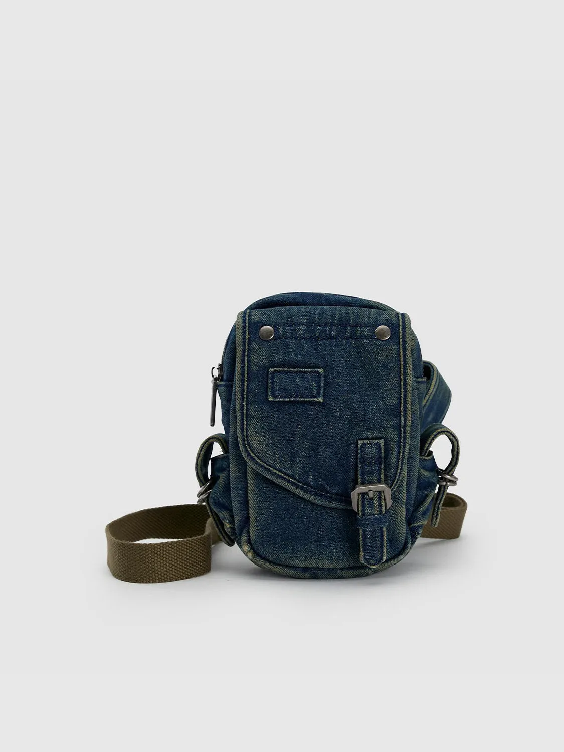 Denim Crossbody Bag With Earphone Case sold by Urban Revivo