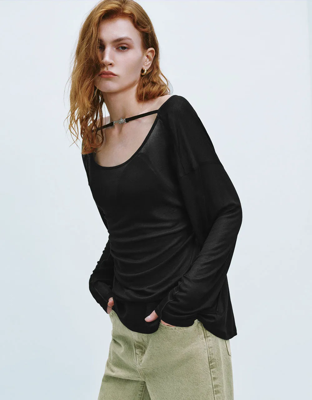 Crew Neck Loose T-Shirt sold by Urban Revivo product image thumbnail 3