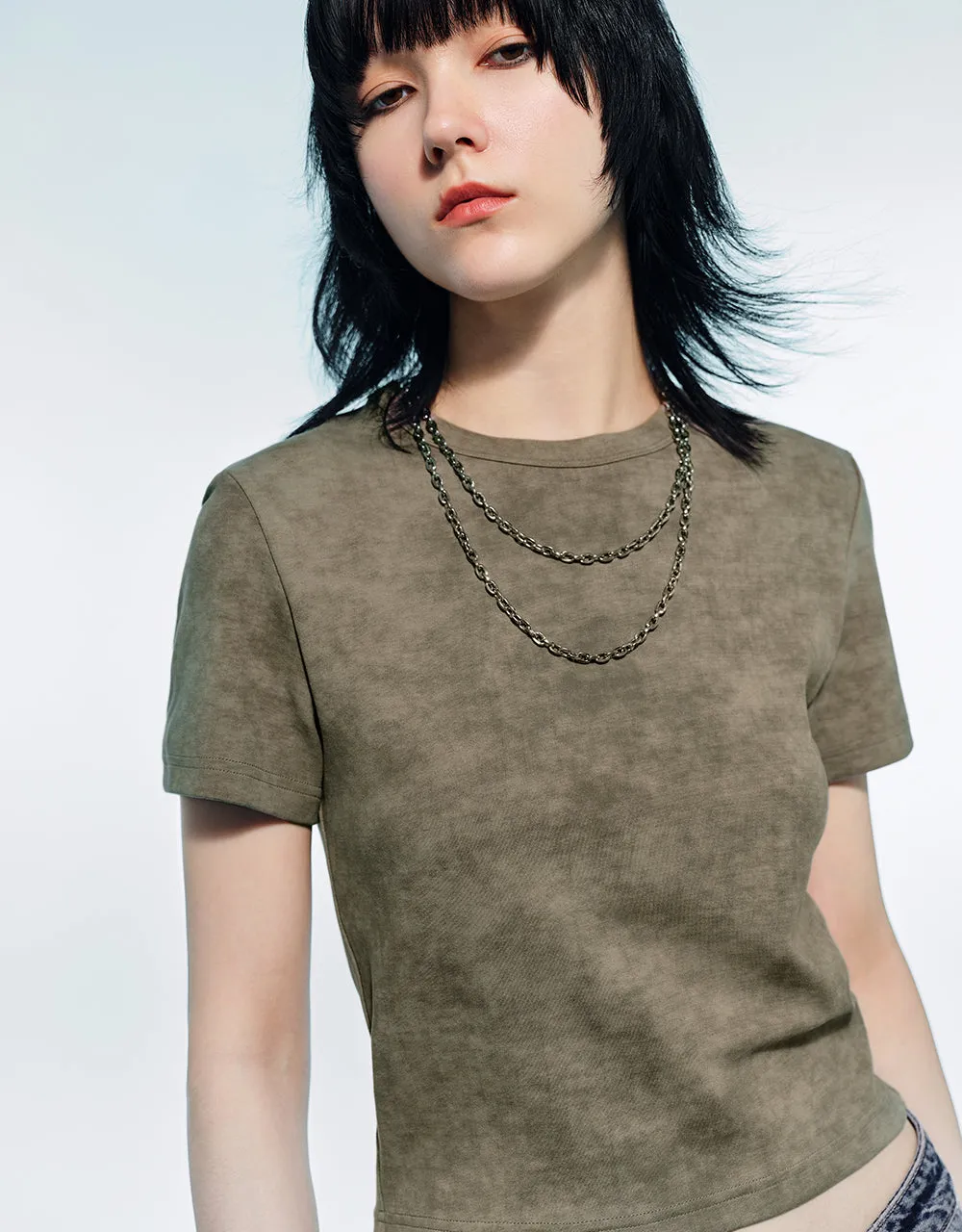 Printed Crew Neck Skinny T-Shirt sold by Urban Revivo product image thumbnail 4