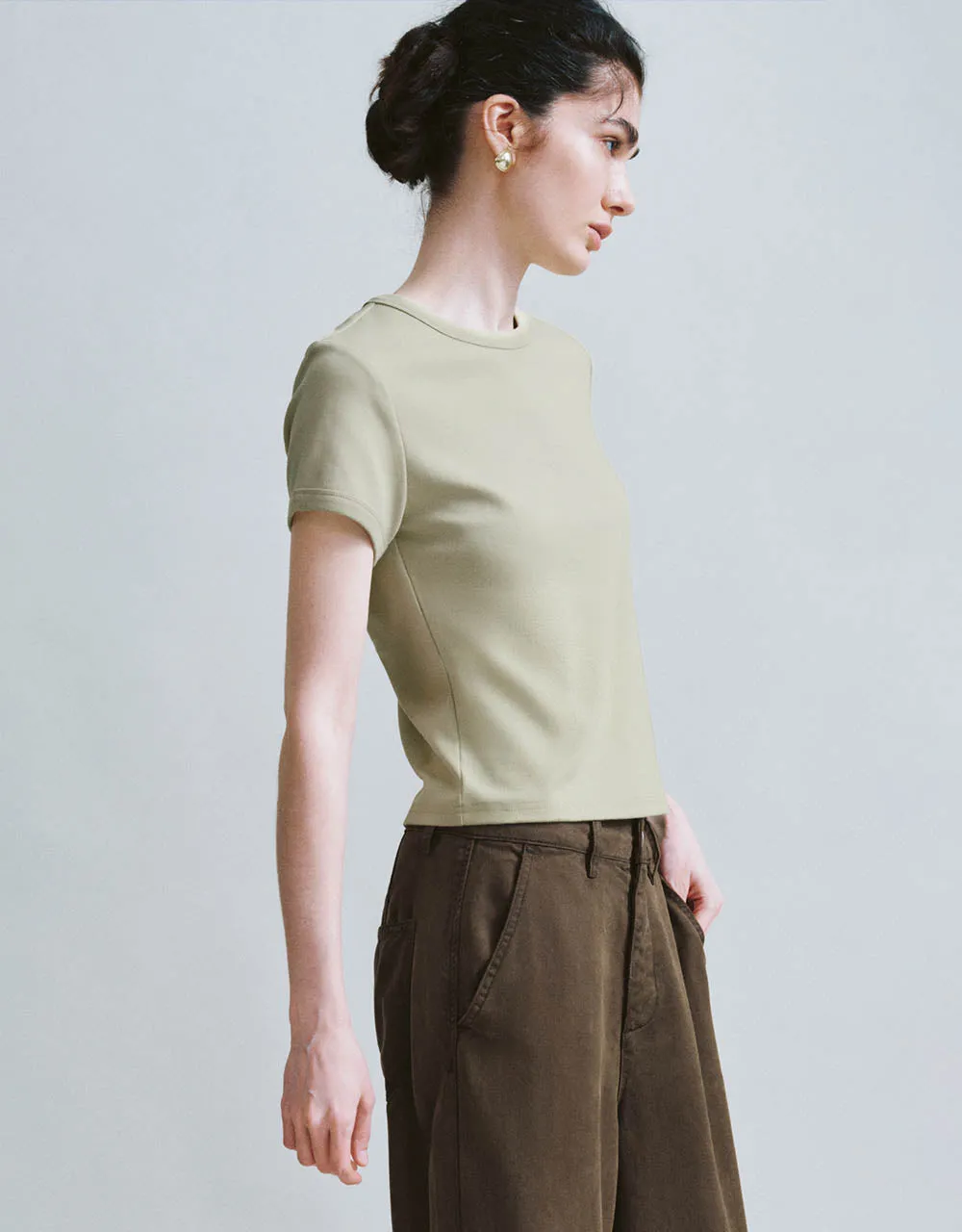 Crew Neck Skinny T-Shirt sold by Urban Revivo product image thumbnail 3