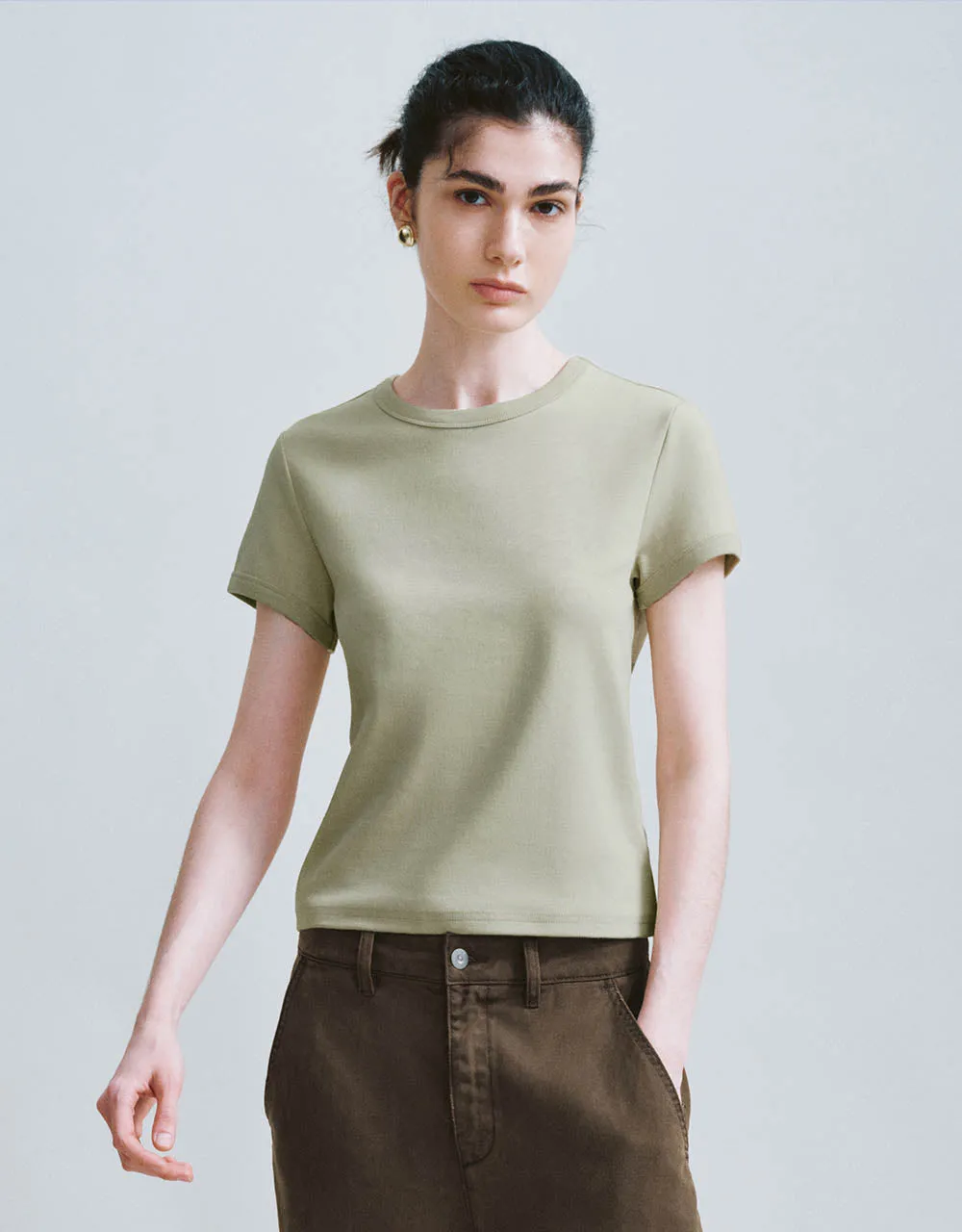 Crew Neck Skinny T-Shirt sold by Urban Revivo