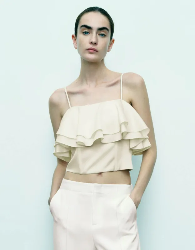 Ruffle Off-Shoulder Cami Top sold by Urban Revivo