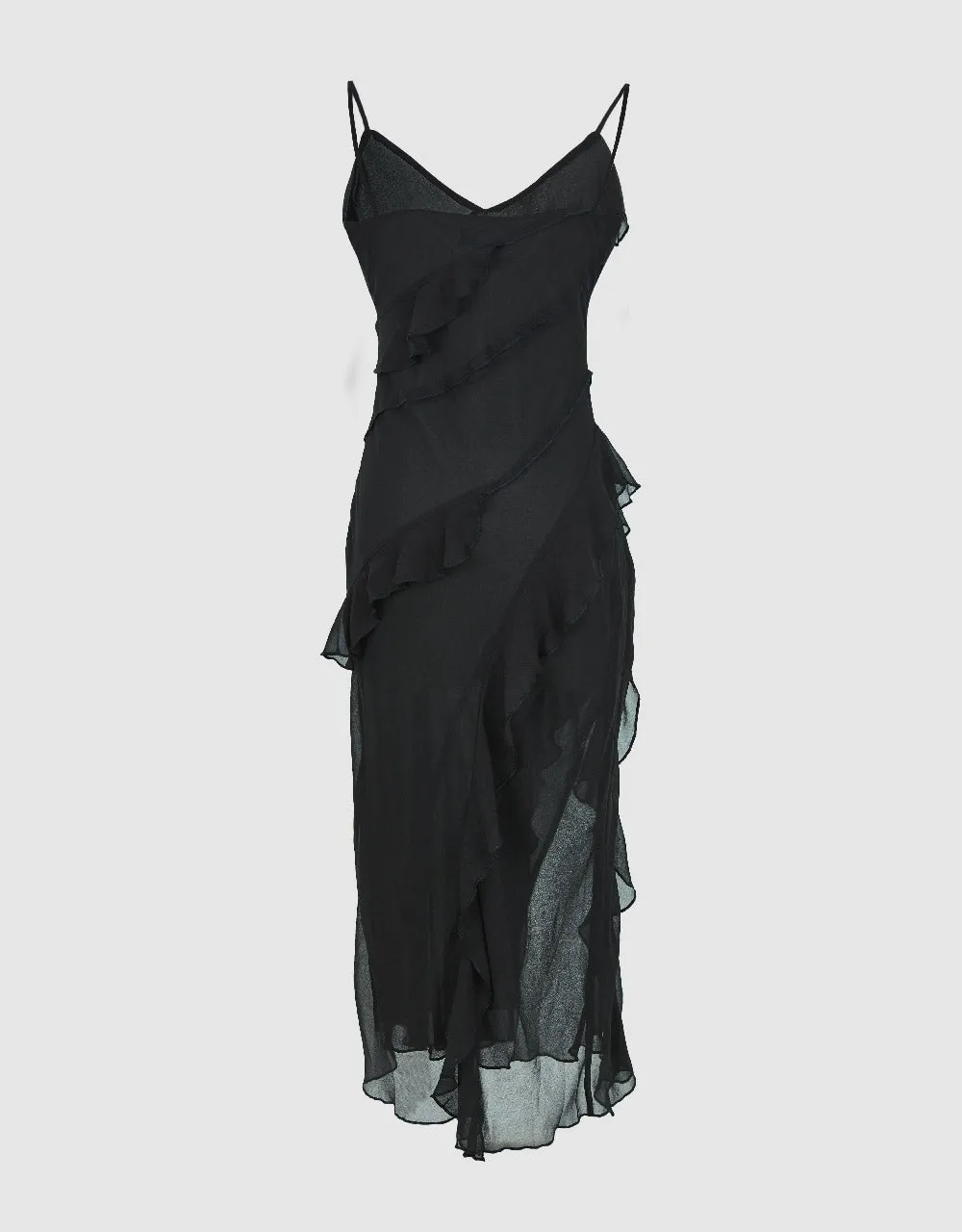 Ruffle Sleeveless V-Neck Skinny Dress sold by Urban Revivo product image thumbnail 5