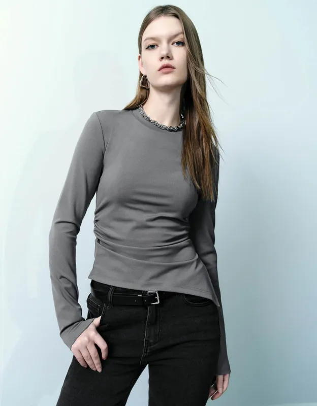 Crew Neck Knitted Skinny T-Shirt sold by Urban Revivo