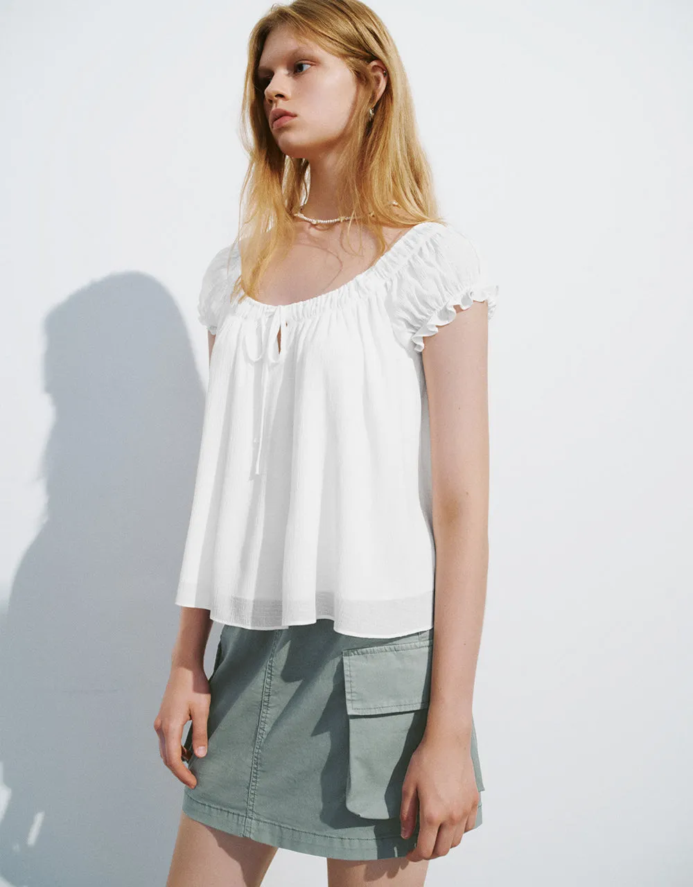 U Neck Oversized Blouse sold by Urban Revivo product image thumbnail 3