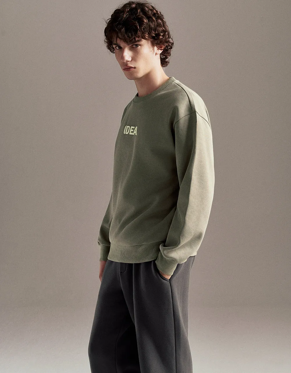 Letter Embossed Loose Sweatshirt sold by Urban Revivo product image thumbnail 3