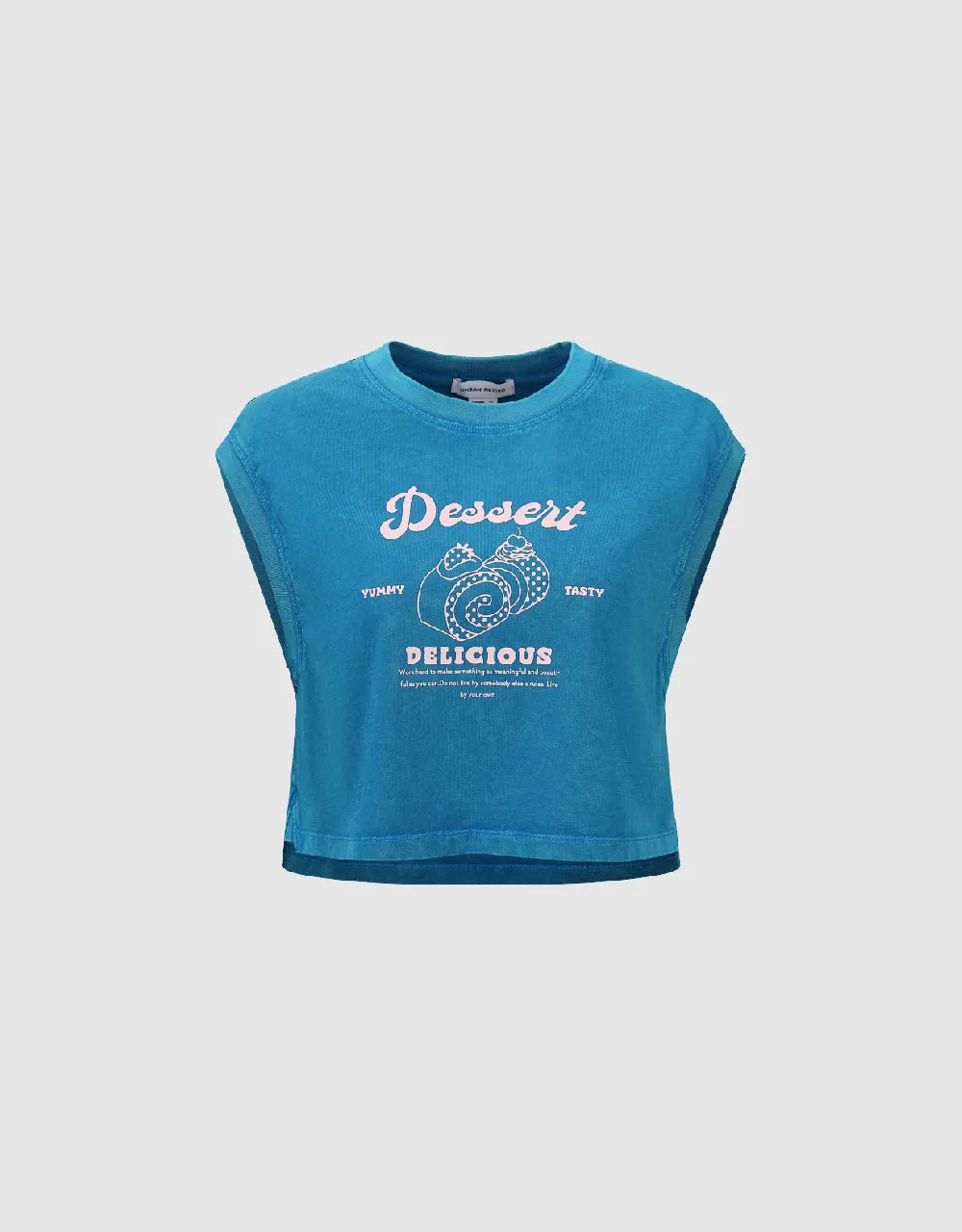 Letter Printed Crew Neck Tank Top sold by Urban Revivo product image thumbnail 2