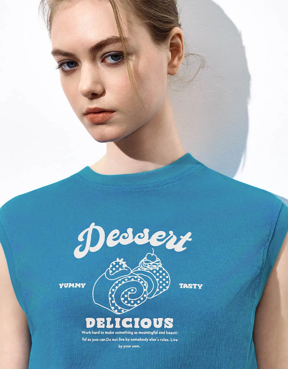 Letter Printed Crew Neck Tank Top sold by Urban Revivo product image thumbnail 4
