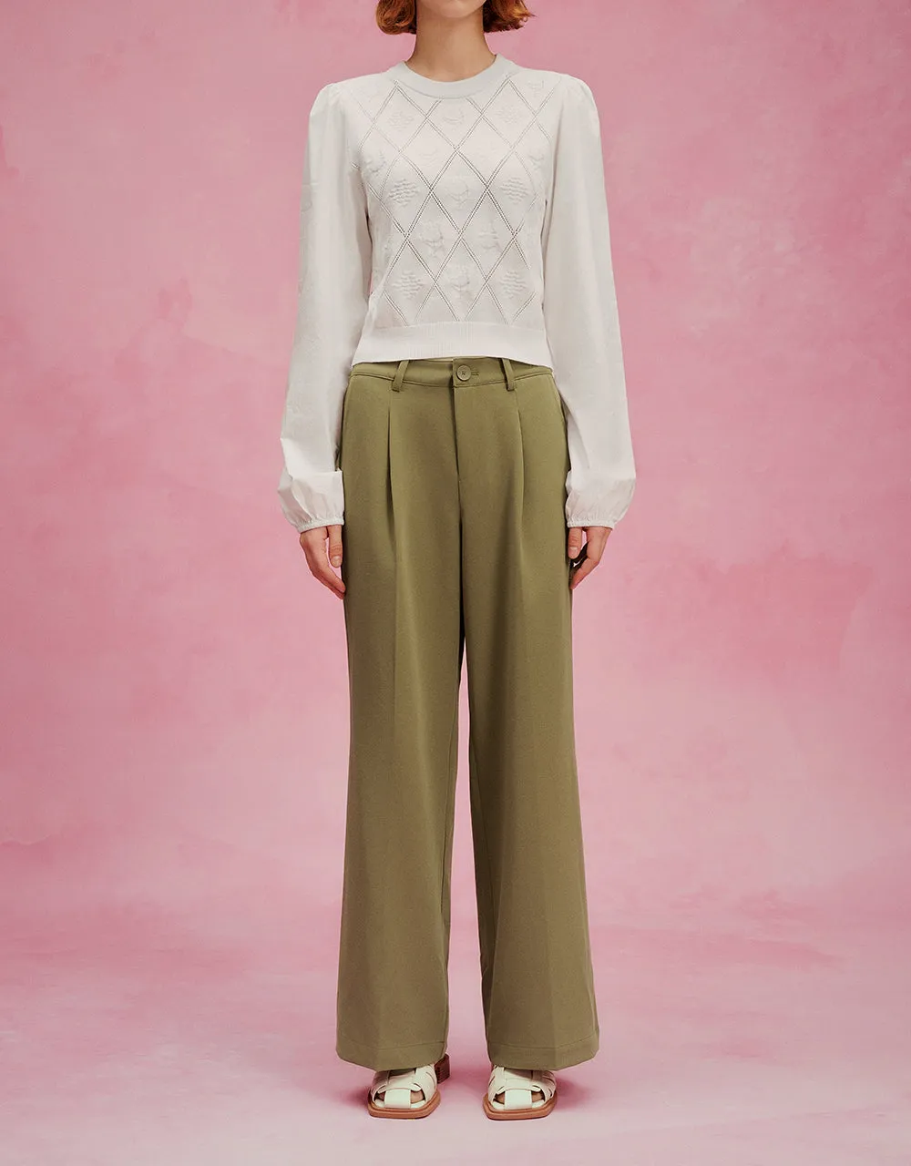 Tailored Wide-Leg Pants sold by Urban Revivo product image thumbnail 2