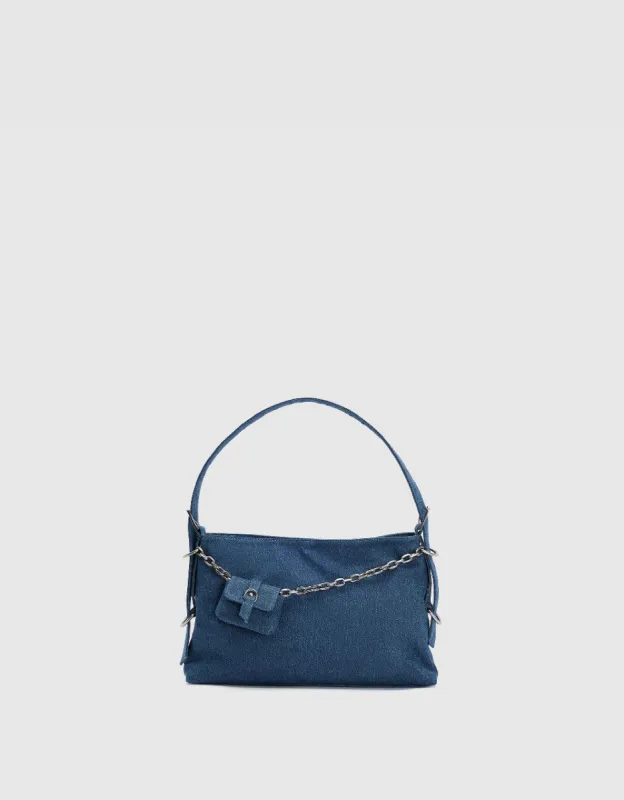 Denim Shoulder Bag With Pouch sold by Urban Revivo