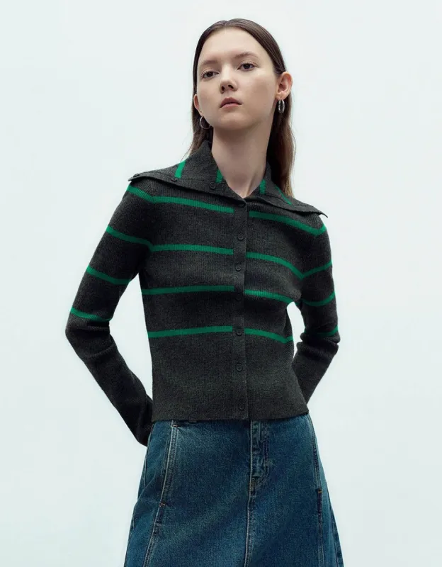 Striped Knitted Cardigan sold by Urban Revivo