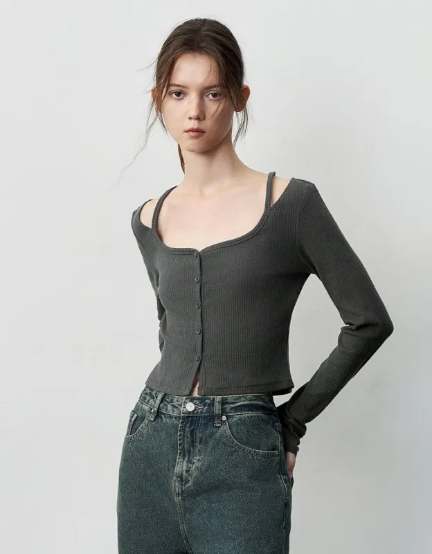 U Neck Knitted Skinny T-Shirt sold by Urban Revivo