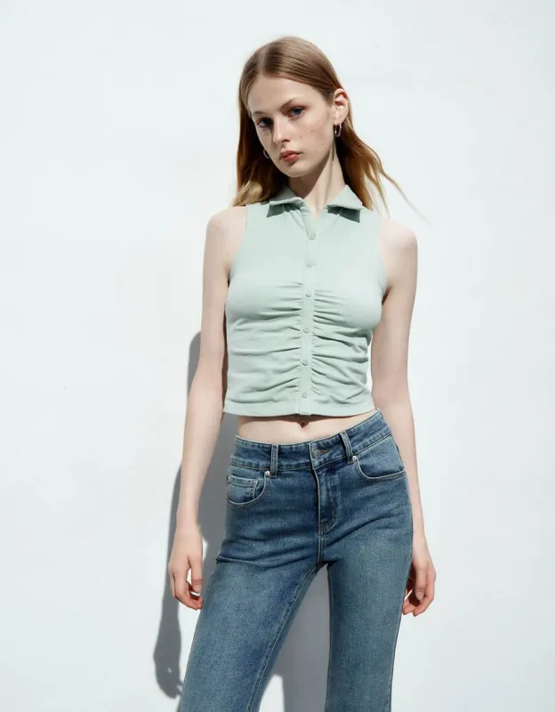 Ruched Skinny Waistcoat made by Urban Revivo