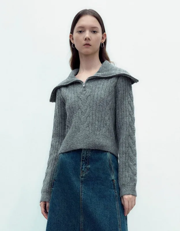 Zip Half Placket Sweater sold by Urban Revivo