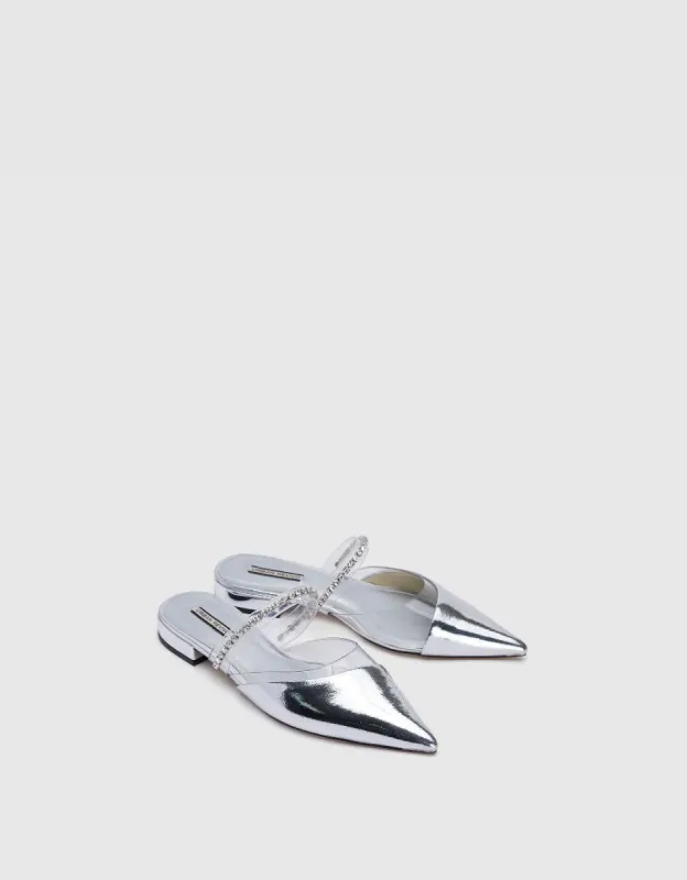 Rhinestone Décor Pointed Toe Slippers sold by Urban Revivo