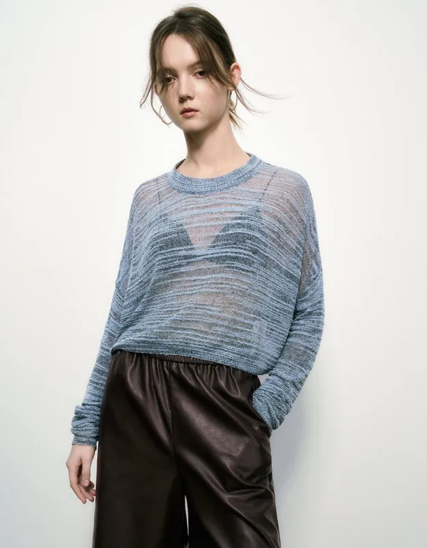 Drop Shoulder Sleeve Crew Neck Knitted T-Shirt sold by Urban Revivo