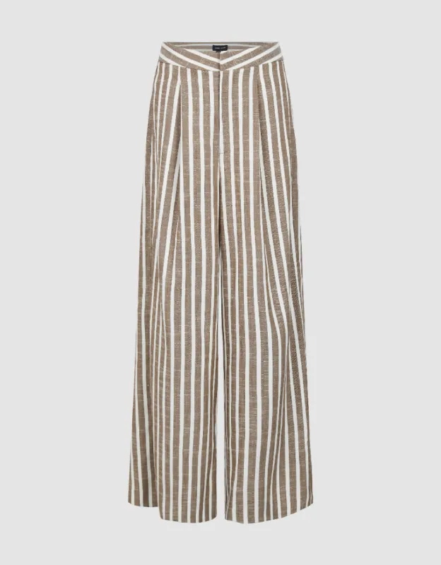 Striped Wide-Leg Pants sold by Urban Revivo