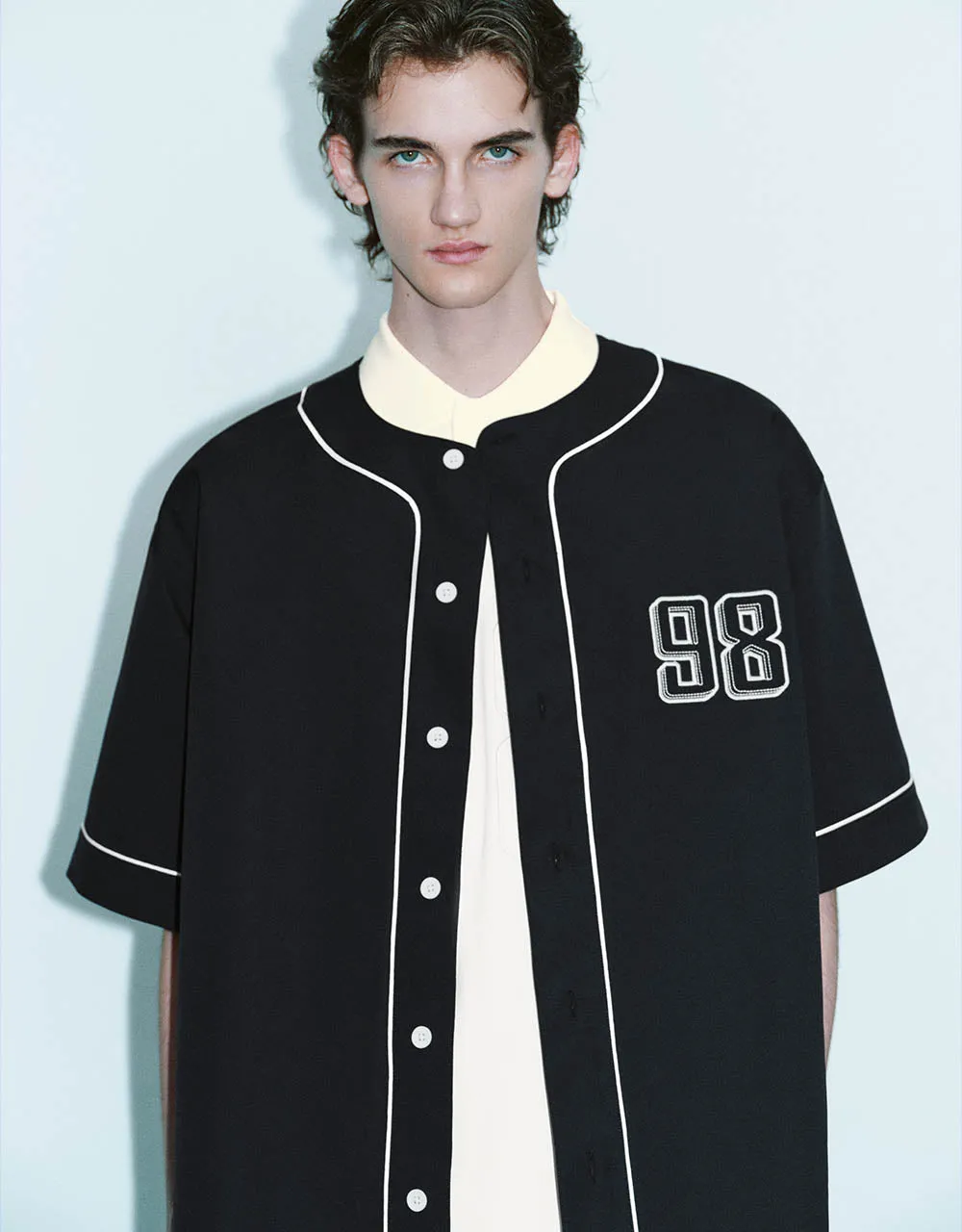 Crew Neck Button Up Oversized Shirt sold by Urban Revivo product image thumbnail 4