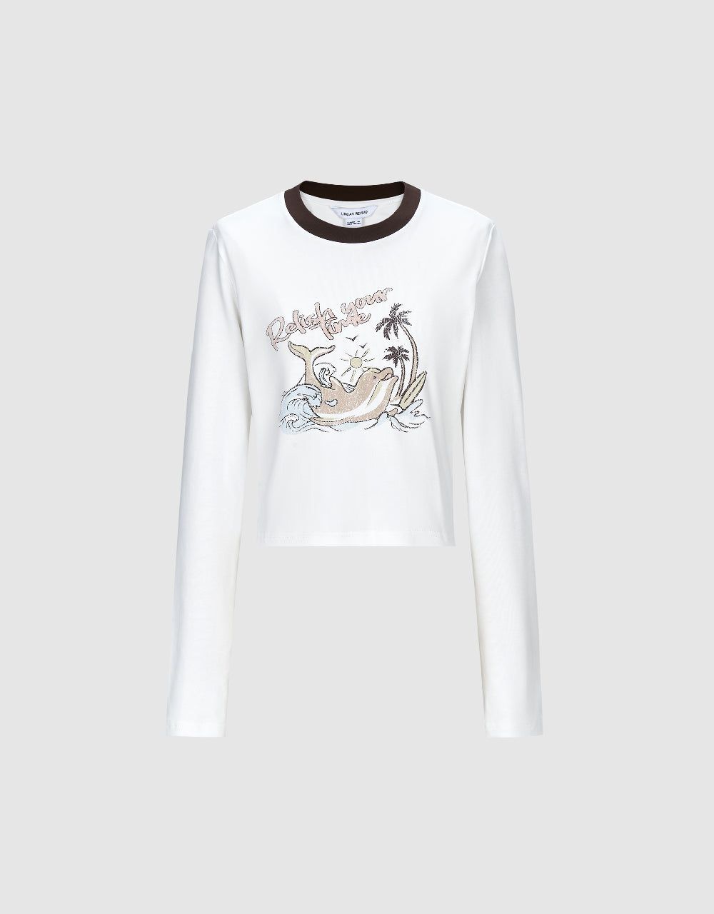 Graphic Crew Neck Skinny T-Shirt sold by Urban Revivo product image thumbnail 2