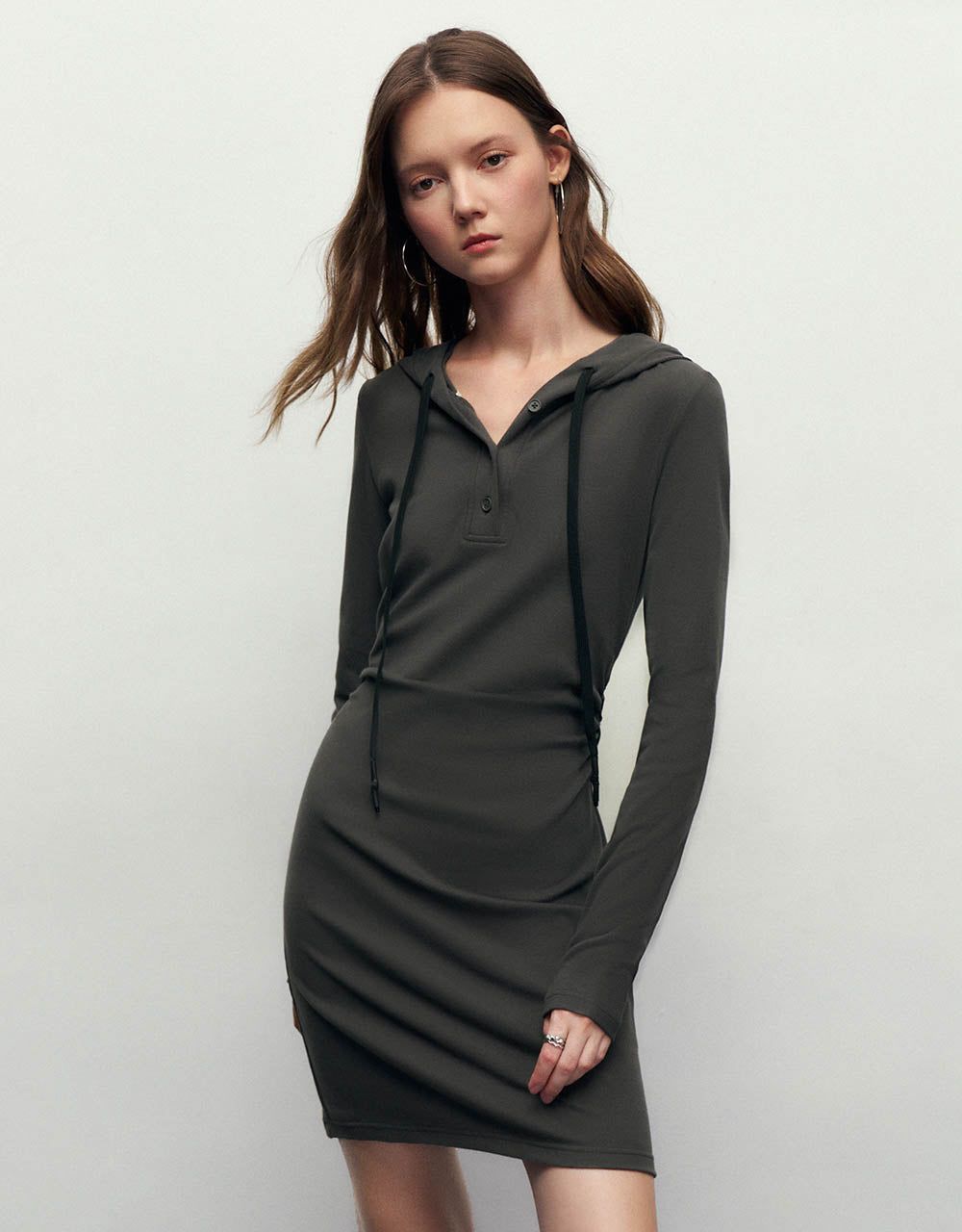 Knitted Hooded Skinny Dress sold by Urban Revivo